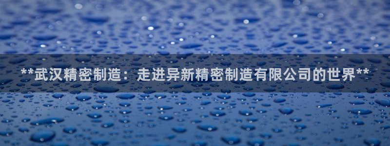 彩神大发官网：**武汉精密制造：走进异新精密制造有限公司的世界**
