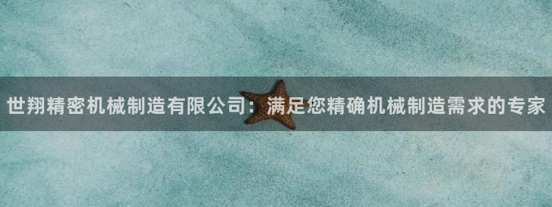 彩神Vll购彩大厅：世翔精密机械制造有限公司：满足您精确机械制造需求的专家