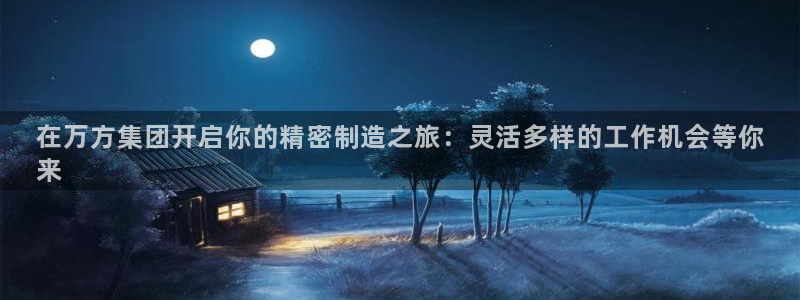 彩神平台注册登录：在万方集团开启你的精密制造之旅：灵活多样的工作机会等你
来